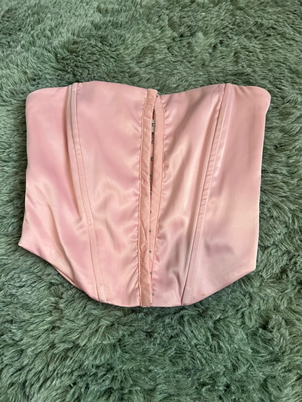 Outcast Satin Corset Top Pink XS